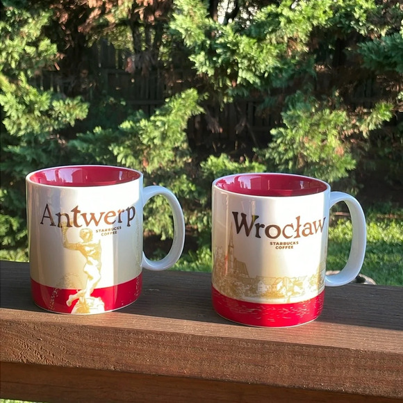 Starbucks Set of 2 Collector Cities Series Antwerp and Wroclaw Coffee Mug - Picture 1 of 5